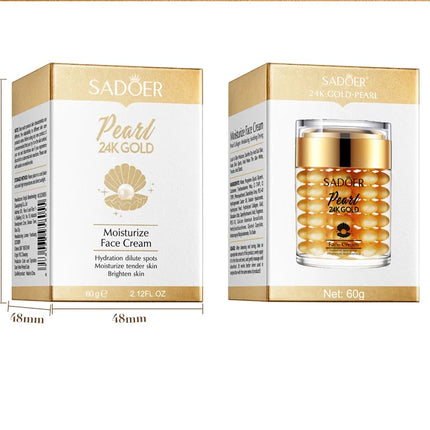 SADOER 24K Golden Pearl Collagen Face Cream Moisturizing Brightening Hydrating Firming Facial Cream Face Skin Care Products