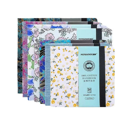 Square Cotton Watercolor Book 300g Organ Book Fabric Folding Hand Ledger Fine Lines Portable Sketch Color Lead Painting Book
