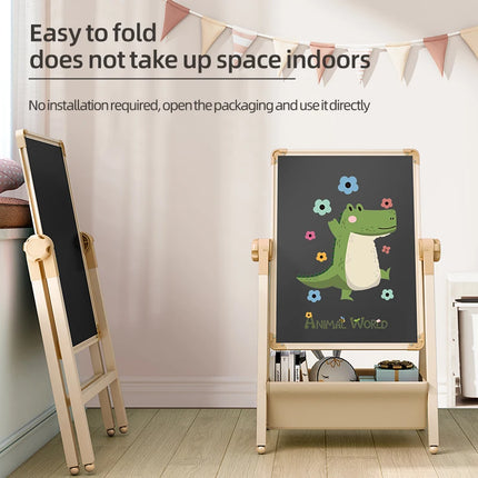Children's magnetic dust-free drawing board, household small blackboard with stand, erasable doodle whiteboard for babies