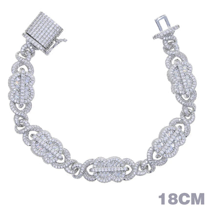 New Iced Out Bling Rectangle CZ Dollar Symbol Necklace Silver Color 5A Zircon Cuban Link Chain Charm Hip Hop Men Women Jewelry