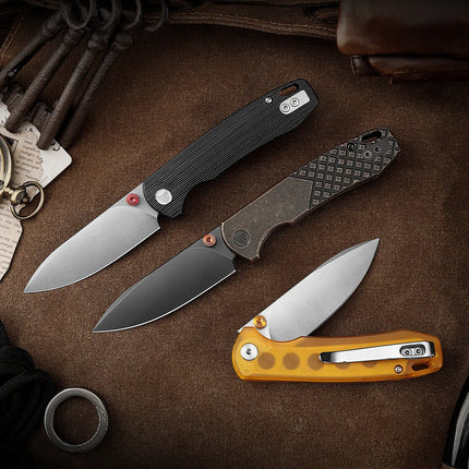 TRIVISA Dragonfly Pocket Knife for Men, 14C28N Blade PEI Handle Folding EDC, Camping Hunting Hiking Outdoor Tool with Clip Gifts