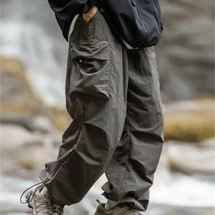 Men's Spring and Autumn New Waterproof Hip Hop Mountaineering Pants Casual Harajuku Work Pants Black Cargo Outwear Pants