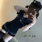 blue short sleeve / XXL