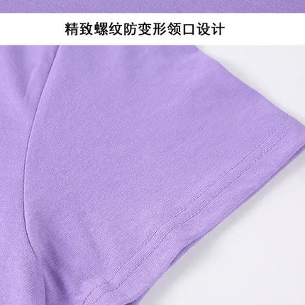100% Cotton T-shirt Men Women Solid Color O Neck Short-sleeved Tops Summer Korean Loose Half-sleeve T Shirt Unisex M-4XL