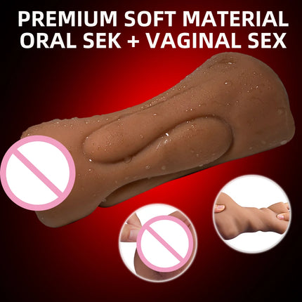 2 in 1 Male Masturbator Realistic Vagina Anal Mouth Real Deep Pussy Throat Sex Toys for Men Vaginal Oral Masturbation Cup 18