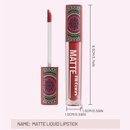 6Colors Waterproof Liquid Lipstick Matte Velvet Clay Texture Lip Gloss Bohemian Style Earth Brown Lasting Non Stick Cup Makeup