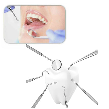 Stainless Steel Dental Tools Mouth Mirror Probe Tweezer Hoe Sickle Tartar Tools Professional Dentist Teeth Cleaning Instruments