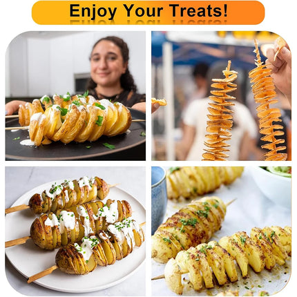 LMETJMA Manual Tornado Potato Spiral Cutter Twisted Potato Slicer Spiral Potato Cutter French Fry Potato Tornado Twister JT309