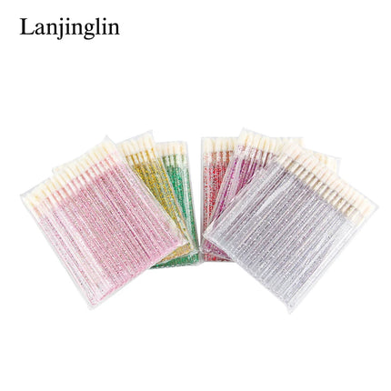 New 50 Pieces Lip Brushes Soft Lipstick Mascara Wands Applicators Eyelash Cleaner Cosmetic Brushes Women Make Up Tools