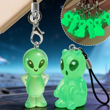 1-30pcs 2026 New Luminous Alien Mobile Phone Lanyard Backpack Keychains Pendants Cute and Glowing Creative Small Pendant