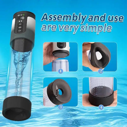Realistic Sleeve Male Masturbator Electric Vacuum Pump With Wireless Remote Control And Smart Mode/lcd Screen