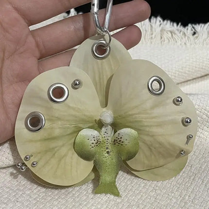Exquisite Phalaenopsis Orchid Lily Keychain Creative Simulation Flower Bag Pendant Fashion Backpack Decoration Accessories Gifts