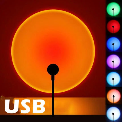 LED USB Sunset Lamp Projector Home RGB Lamp Decor Night Light Portable Mood Light For Living Room Wall Photography Neon Lights