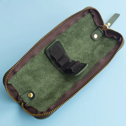 Nature Cowhide Pencil Case Zipper Pen Holder Organizer Protection Bag Handmade Genuine Leather Pencilcase Office School Supplies