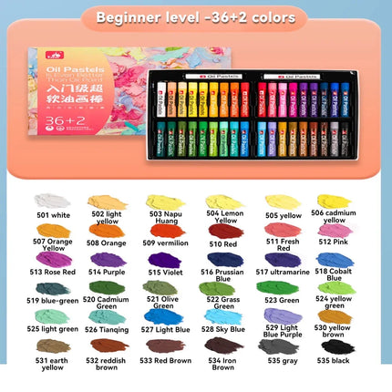 Beginners Soft Oil Pastel for Drawing Coloring Blending Pigment Crayons Chalk 16/24/36/48 Colors Painting School Art Supplies