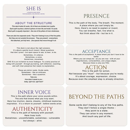 1Pcs SHE IS Oracle Deck, Feminine Empowerment Mindfulness Cards, Dark Art Affirmation Cards for Intuition, Emotional Healing, Self-Discovery, Meditation, Self-Care & Spiritual Exploration