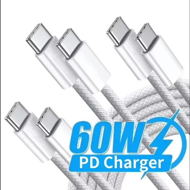 Original PD 60W Fast Charger 6A USB C to Type C Cable For Apple iPhone 15/16 Pro MAX Quick Charging For Xiaomi Samsung S24 Cable