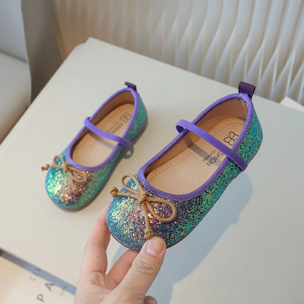 Glitter Little Mermaid Princess Shoes for Girls Stylish Evening Dress Shoes Girl Bling Birthday Wedding Party Shoes Kids