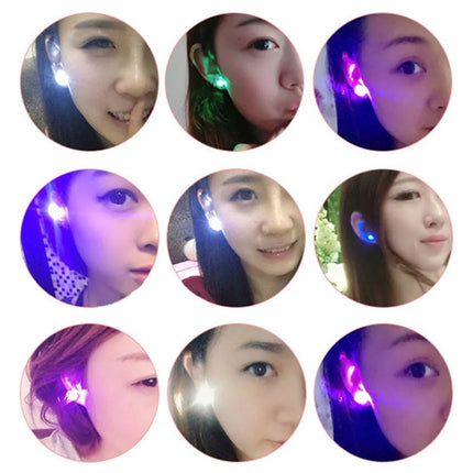 1/5Pair LED Earring Bar Club Glowing Earring Girl Women Ear Accessories Light Up Bling Ear Stud Gogo Dance Fashion Jewelry