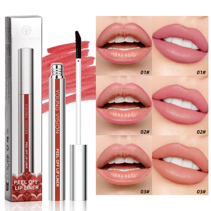 6-Color Lip Liner Pen   Peel-Off Lip Gloss   Waterproof Long-Lasting Matte Brown Peel-Off Lip Gloss Cosmetics