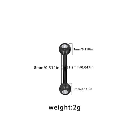 Fashionable Girl 1PC Stainless Steel Minimalist Basic Style Daily Black Devil Hot Girl Eyebrow Stud Piercing Accessory Jewelry