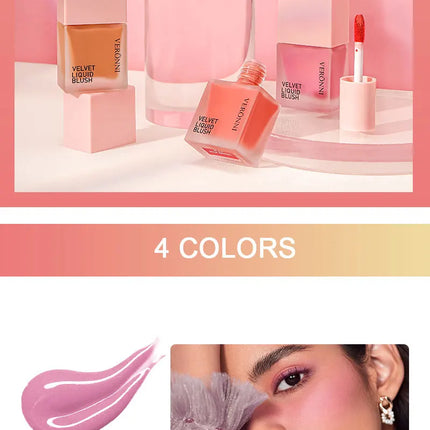 4 Color Liquid Blush 5ml Long-Lasting & Blendable Vegan Cheek TintNatural Flush to Bold Glow | Dewy & Matte Finish Face Makeup