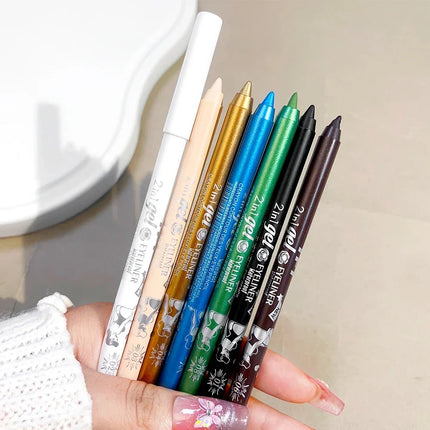 7 Colors Colorful Glitter Gold Eyeliner Pen Lasting No Fade Color Women Not Blooming Matte Eye Liner Gel Pen Makeup Cosmetics