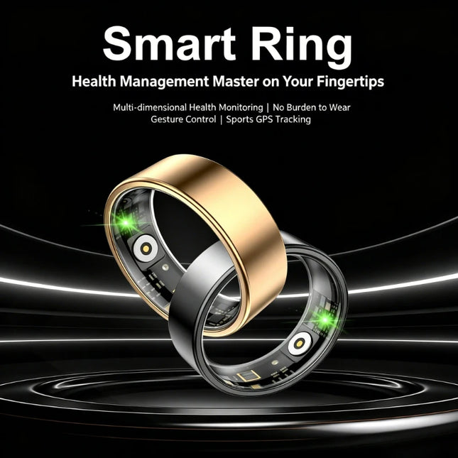 Smart Ring Equipped Motion Step Counting Healthmonitor,Sleep Monitor, Men's And Women's Waterproof Multifunctional Sports Ring