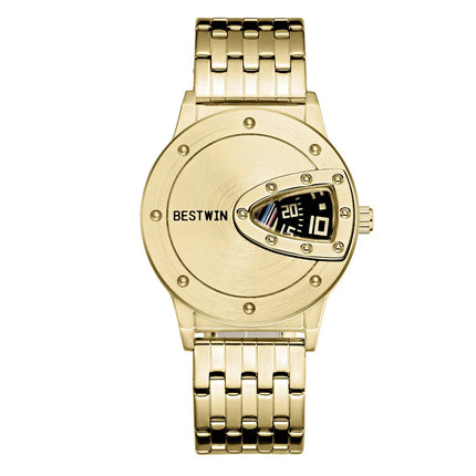 BESTWIN Luxury Brand Trend Cool Men's Wrist Watch Stainless Steel Technology Fashion Quartz Watch For Men Relogio Masculino 2023