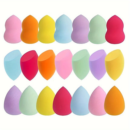 14PCS Makeup Sponge Set - 12 Ultra-Soft Beauty Blenders + 2 Storage Boxes, Latex-Free for Foundation & Powder