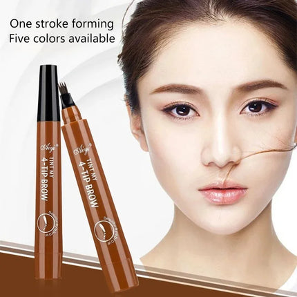 4 Point Eyebrow Pencil 4 Prong Tip Eyebrow Pen 4 Fork Eyebrow Pencil Waterproof Liquid Eyebrow Pencil Long Lasting Like Real
