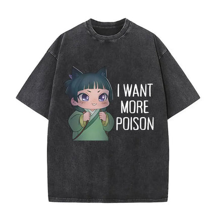 Japanese Anime The Apothecary Diaries Washed Vintage T Shirt Maomao Graphic T-shirt Men Women Cartoon Manga Funny T-shirts Tops