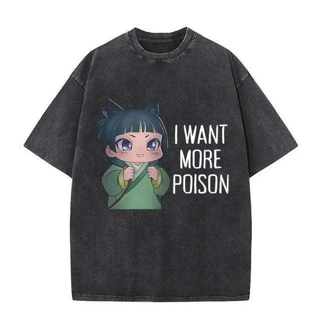 Japanese Anime The Apothecary Diaries Washed Vintage T Shirt Maomao Graphic T-shirt Men Women Cartoon Manga Funny T-shirts Tops