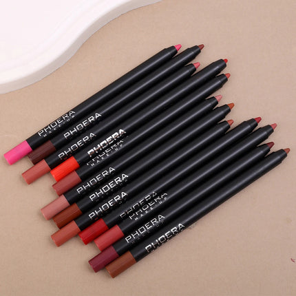 Long Lasting Lip Liner Colorful Matte Lip Liner Pencil Contour Tint Lipstick Tattoo Non-stick Cup Moisturizing Makeup Cosmetic