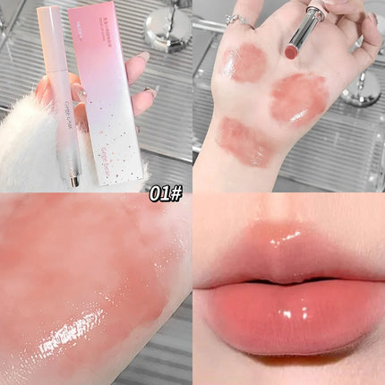 Clear Water Light Solid Lip Gloss Jelly Watery Pink Lipstick Pencil Moisturising Mirror Lipstick Pen Korean Lips Makeup Cosmetic