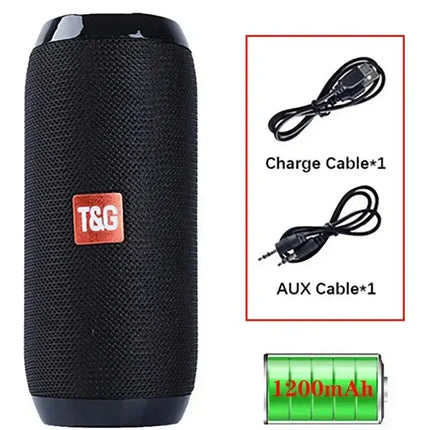 TG117 Portable Bluetooth Speaker Outdoor Wireless Woofer Free Call /FM/TF Card/USB Flash Drive Connect Mobile Phone/Tablet/TV