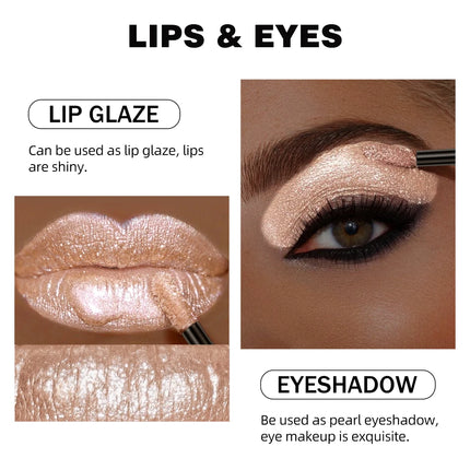 Diamond Glitter Liquid Lipstick Waterproof Long Lasting Pearl Shiny Lip Gloss Metal Charming Lip Glaze Tint Makeup For Women