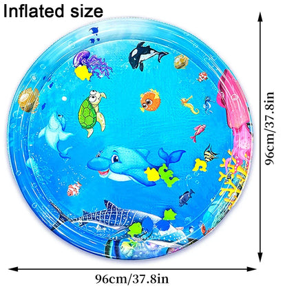1pc 96cm/37.8inch Round Dolphin Inflatable PVC Playing Mat Baby Play Water Mat Toddler Pad Kids Early Education Activity Toy Mat