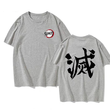 Demon Slayer Corps Kanji T-shirt Men Women Anime Kimetsu No Yaiba Cosplay Tee Harajuku Streetwear Oversized Cotton Short Sleeve