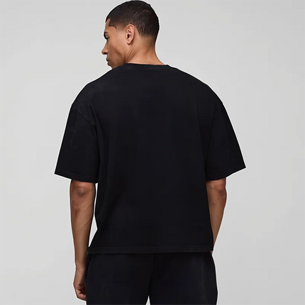 Basic Oversized Boxy Crew Neck T-shirt Mens Heavyweight 240GSM 100% Cotton Half Sleeve T-Shirts Summer Loose Sports Clothing