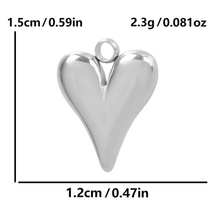 Breloque Metal Love Stainless Steel Flower Pendants For Jewelry Making Earrings Bracelets Headwear DIY Heart Charms Accessories