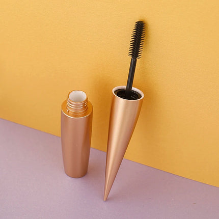 Dumb Gold Silicone Brush Eyelash Tube Empty Mascara Bottle 15ml Large Capacity Half-moon Eye Shadow Style