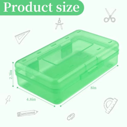Pencil Box, Pencil Case, Large Capacity Plastic Hard Pencils Case Crayon Box with Snap-Tight Lid Stackable for Adult Student Pe