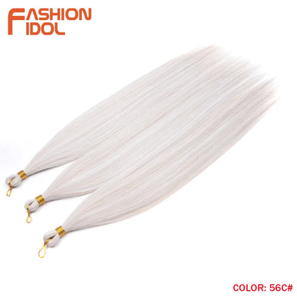 FASHION IDOL 28inch 300g/3Pcs Ariel Straight Pony Hair Crochet Braids Hair Synthetic Braiding Hair Soft Crochet Hair Extensions