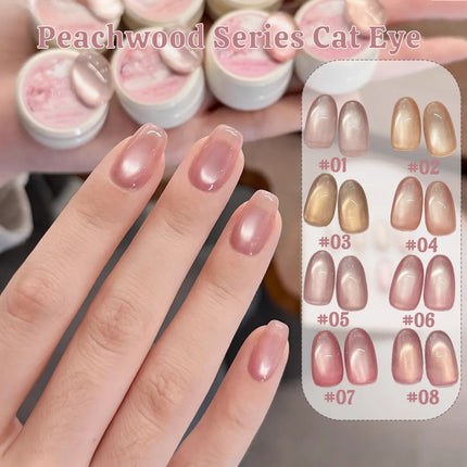 1-12pcs PSK New Whitening Strawberry Cat Eye Gel Nail Polish 2026 Super Glitter Whitening Red Glass Bead Nail Art Pink Nails