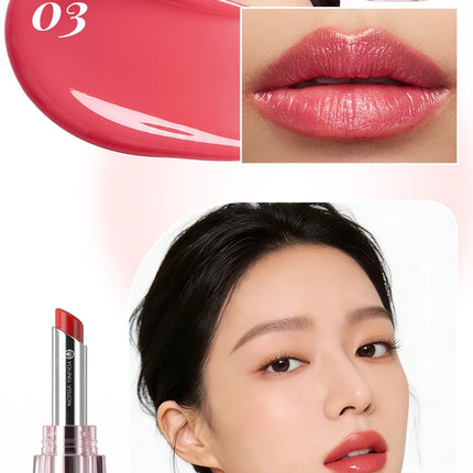6 Colors Crystal Glossy Lipstick - Moisturizing Tinted Lip Balm,  Shimmer, Transparent Tube, Long-Lasting Hydration,