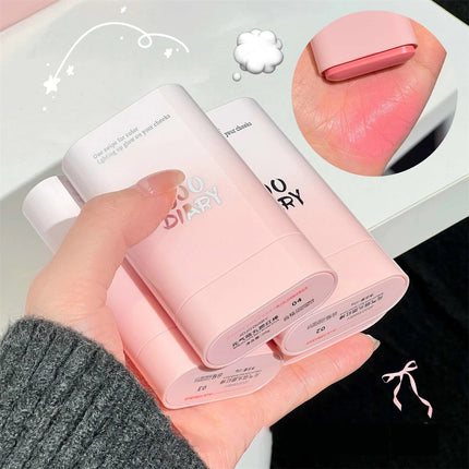 Multi-Functional Blush Stick Easy Color Rouge Blusher Cream Waterproof Brightening Face Contour Smooth Cheek Tint Korean Make Up