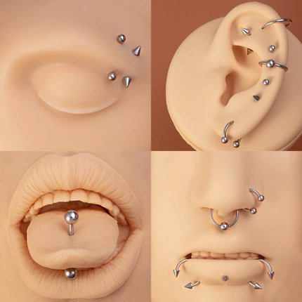 Body Jewelry Piercing Gun Pliers Needles Tool Kit Surgical Steel Nose Septum Lip Eyebrow Tongue Belly Nipple Piercing Earrings