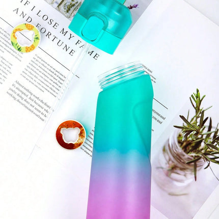 1pc 650ml Flavored Water Bottle with Random 1 Flavour Pods Air Water Bottle Frosted Black Air Camping Sport Fitness Cup