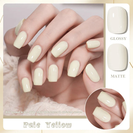 7ml Pale Yellow Gel Nail Polish HEMA TPO Free Semi Permanent Soak Off UV LED Gel Varnish Nail Art Decorations DIY Nail Supplies